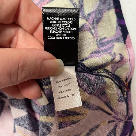 Torrid Rayon Slub Tiered Button Front Tropical Top Size Large - Picture 6 of 8